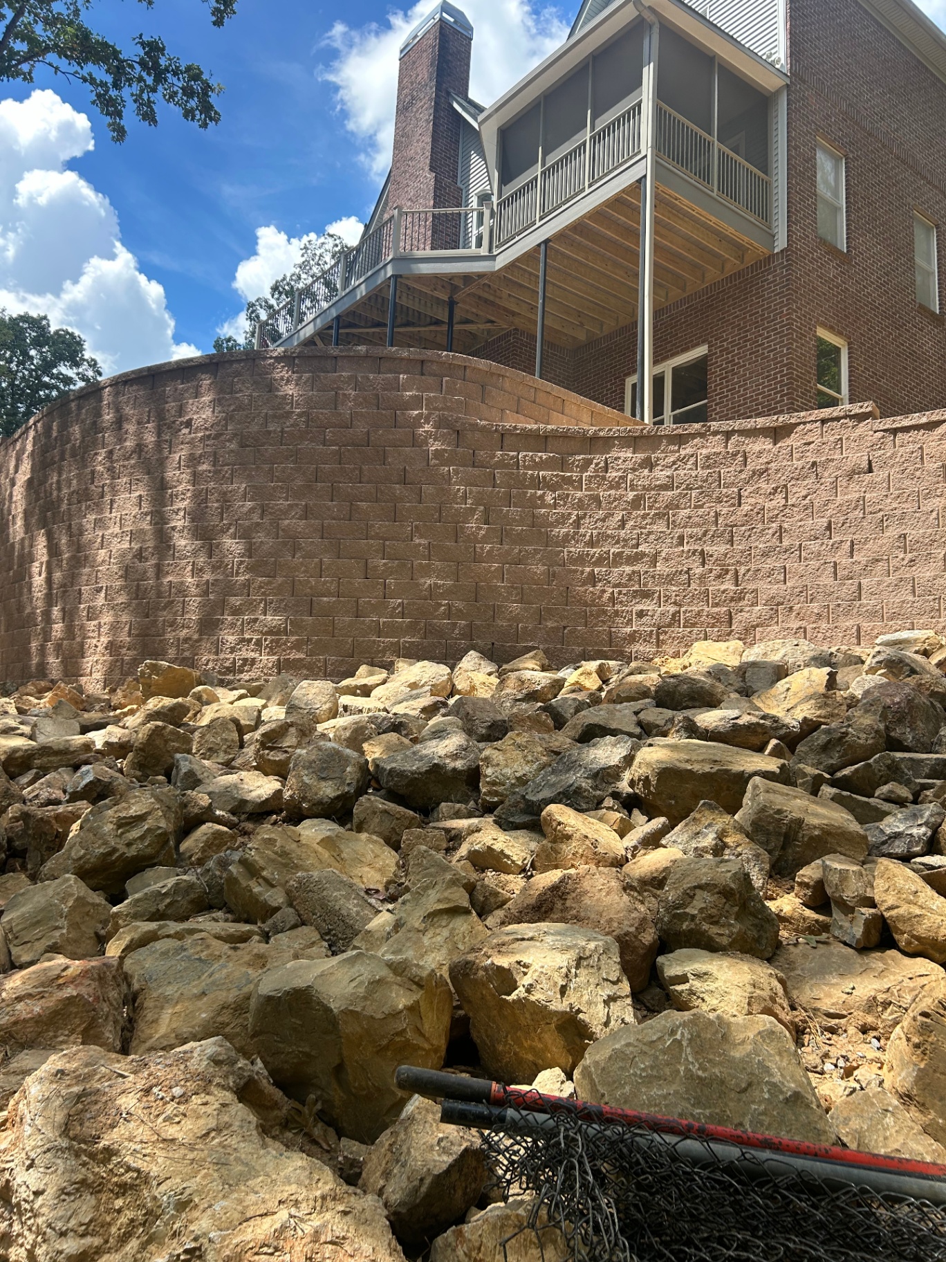 Completed retaining wall project in Little Rock, AR